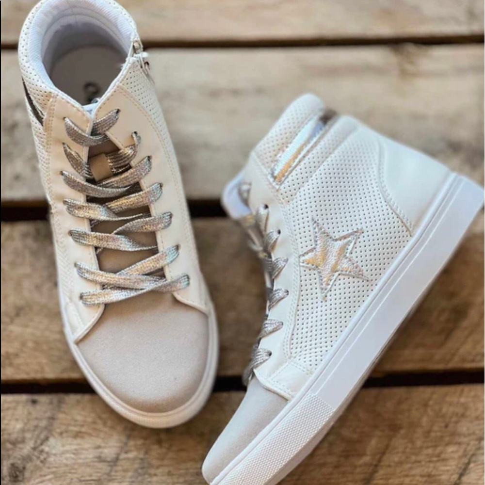 Falling Over The Silver Star Hi-Tops